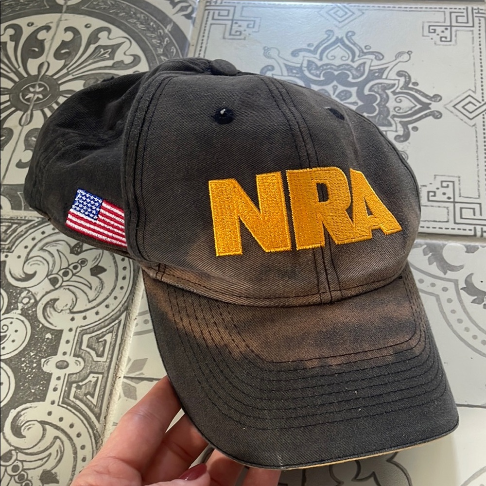 NRA Black and Gold Curved Brim Hat with Classic Style